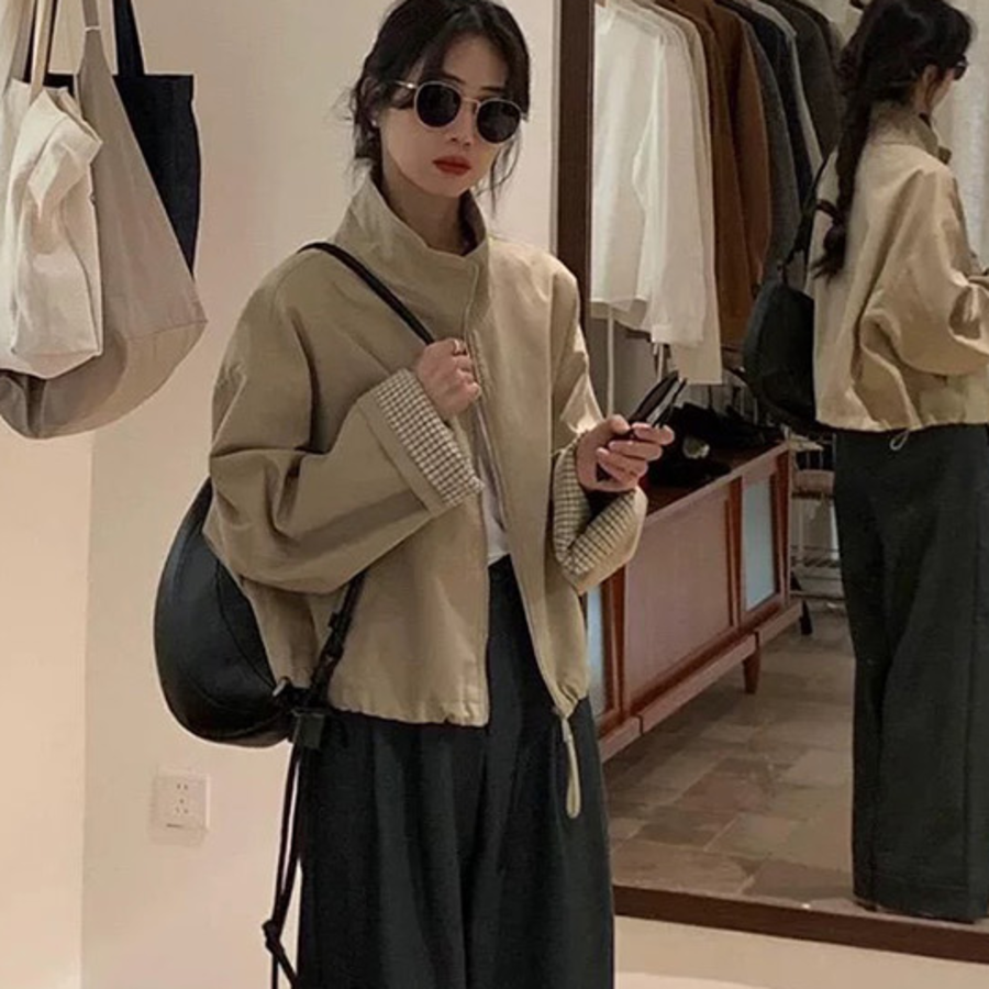 Periem Zip-Up Casual Loose-Fit Spring Jacket