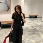 Haery No-Collar Short-Sleeve Crop Jacket