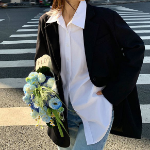 Diagonal Back-Slit Semi Jacket