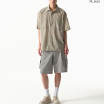 City Leisure Lightweight Nylon Oversized Short Sleeve Shirt [Greyish Beige]