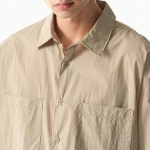 City Leisure Lightweight Nylon Oversized Short Sleeve Shirt [Greyish Beige]