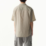 City Leisure Lightweight Nylon Oversized Short Sleeve Shirt [Greyish Beige]