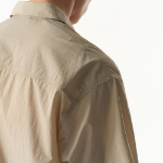 City Leisure Lightweight Nylon Oversized Short Sleeve Shirt [Greyish Beige]