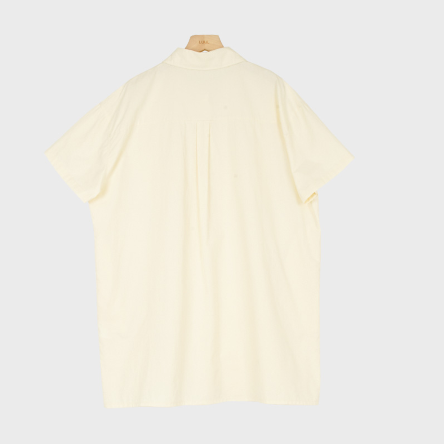 Хлопковое мини-платье-рубашка с короткими рукавами