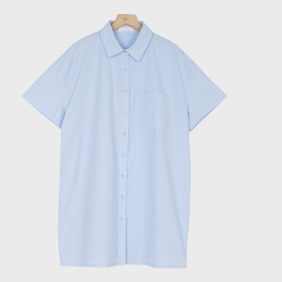 Хлопковое мини-платье-рубашка с короткими рукавами