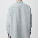 Relaxed Linen-Like Shirt [Mint Gray]