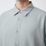 Relaxed Linen-Like Shirt [Mint Gray]