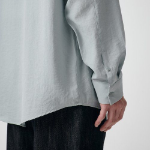 Relaxed Linen-Like Shirt [Mint Gray]