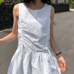 Мини-платье с завязками и сборками, платье-бюстье для многослойных образов