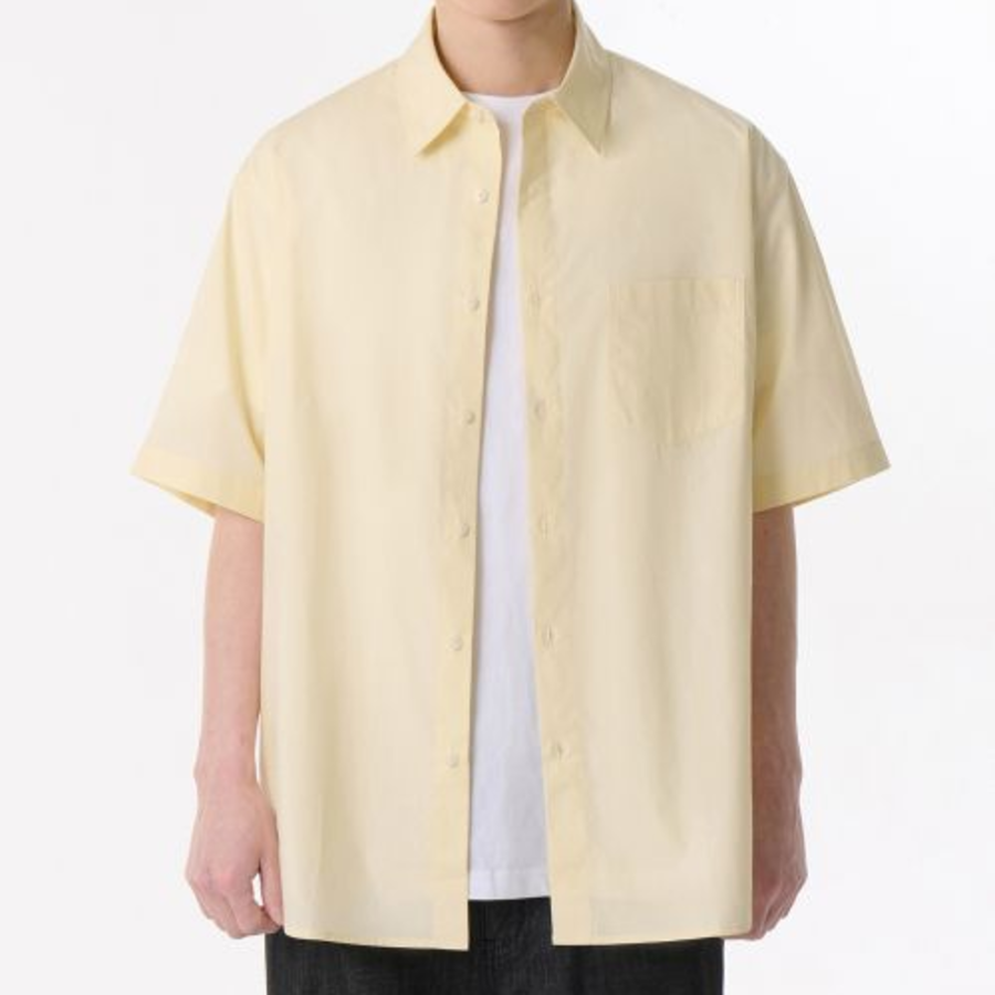 Relaxed Soft Poplin Short Sleeve Shirt [Lemon]