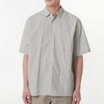 Relaxed Nylon Crinkle Short Sleeve Shirt [Cream]