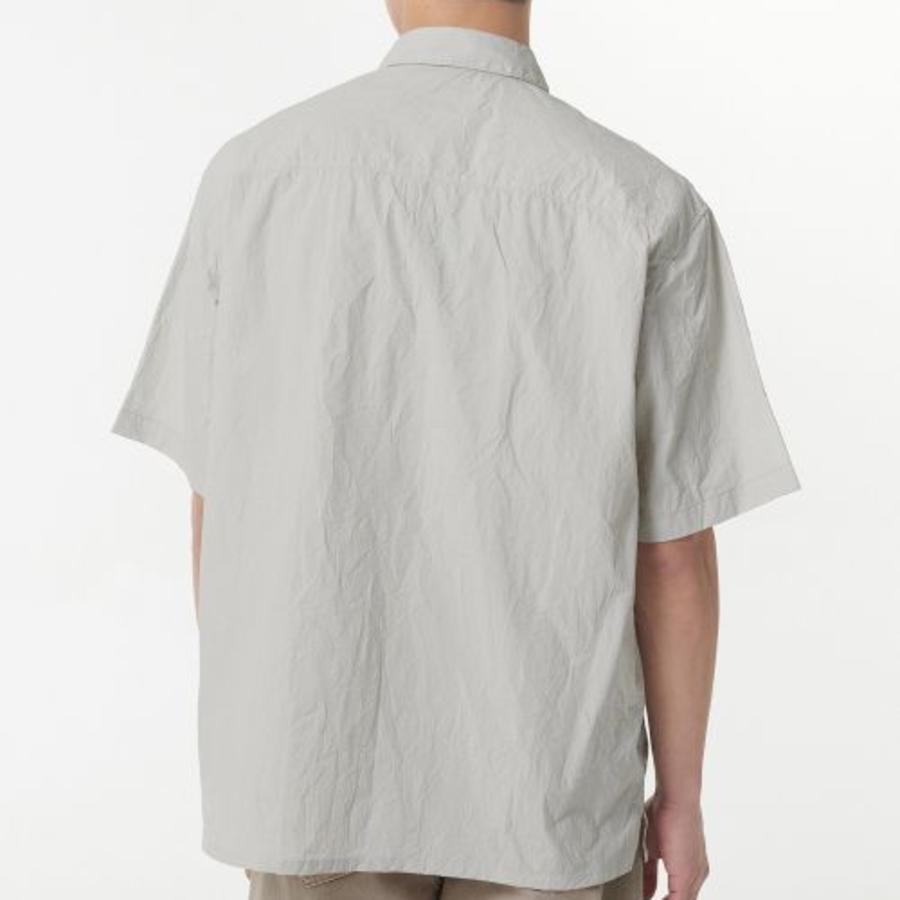 Relaxed Nylon Crinkle Short Sleeve Shirt [Cream]