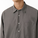 Relaxed Wool-Like Shirt [Taupe]