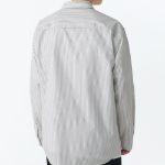 Relaxed Three-Pinstripe Poplin Shirt [Ivory]