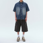 Big Brush Relaxed Short Sleeve Denim Shirt [Medium Indigo]