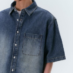 Big Brush Relaxed Short Sleeve Denim Shirt [Medium Indigo]