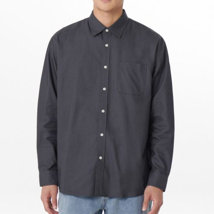 Relaxed Fit Oxford Shirt [Dark Gray]