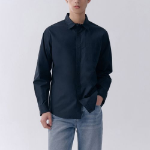 Basic Washed Poplin Shirt [Navy]