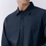 Basic Washed Poplin Shirt [Navy]