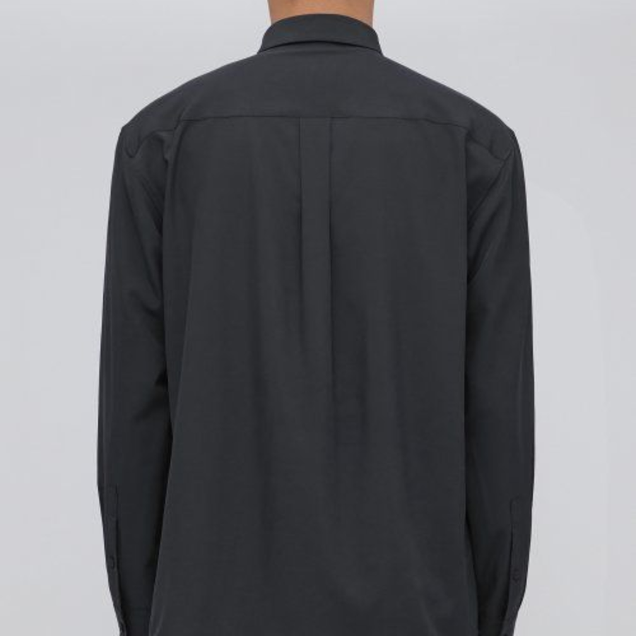 Relaxed Fit Silky Shirt [Dark Grey]