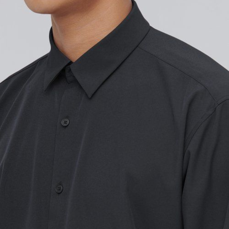 Relaxed Fit Silky Shirt [Dark Grey]