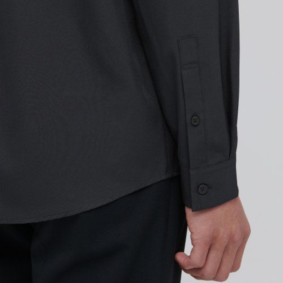 Relaxed Fit Silky Shirt [Dark Grey]