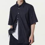 Relaxed Short Sleeve Denim Shirt [Deep Indigo]