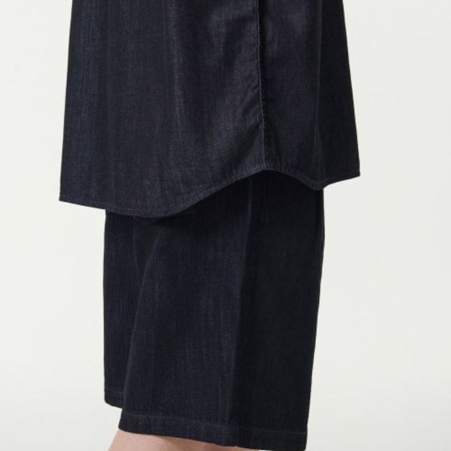 Relaxed Short Sleeve Denim Shirt [Deep Indigo]