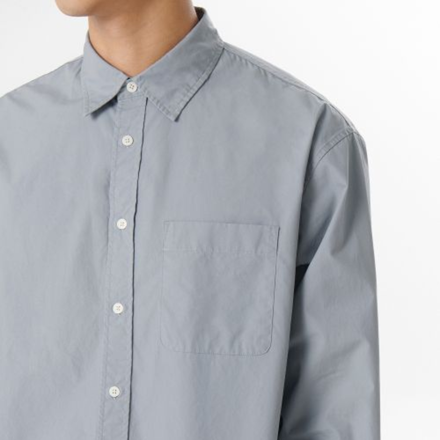 Relaxed Washed Poplin Shirt [Cloudy Blue]