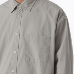 Oversized Washed Poplin Shirt [Light Warm Grey]