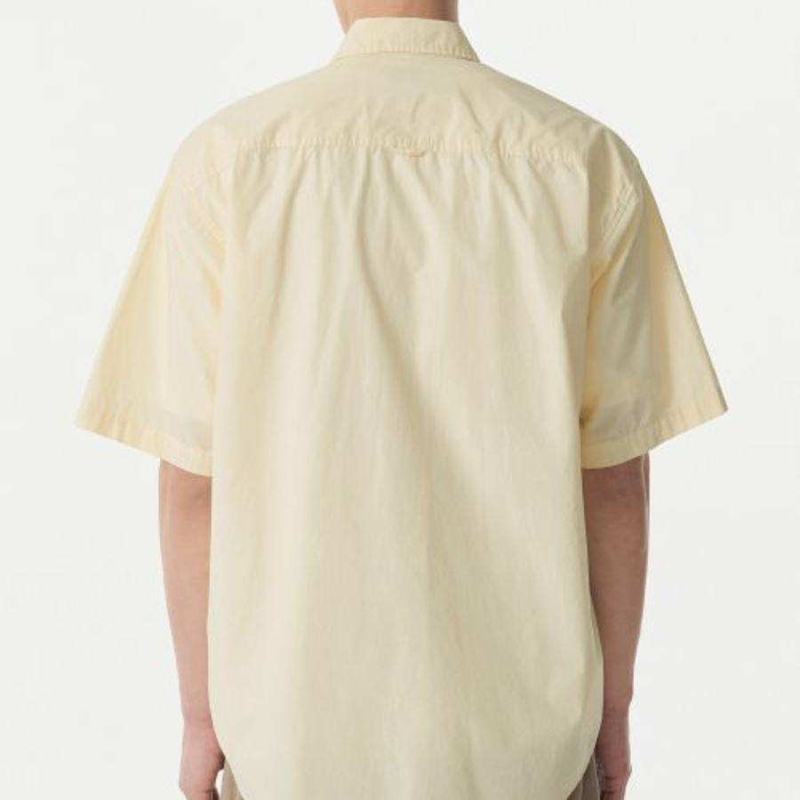 Relaxed Washed Poplin Short Sleeve Shirt [Lemon]