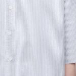 Striped Oversized Oxford Short Sleeve Shirt [Gray Stripe]