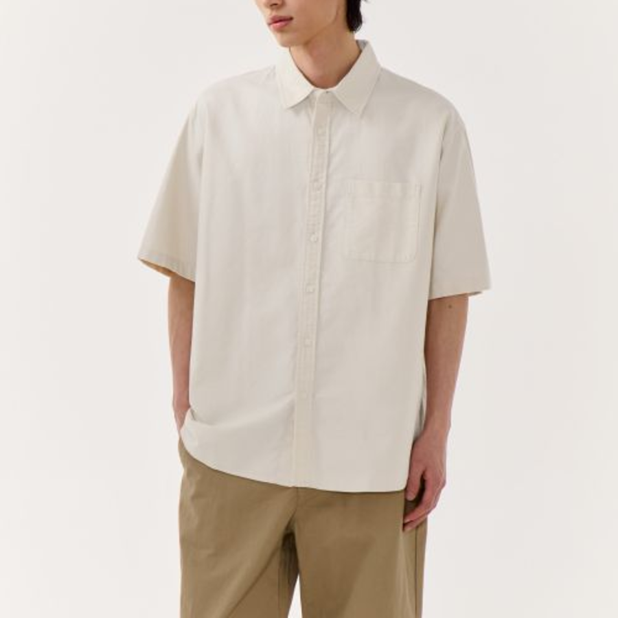 Relaxed Oxford Short Sleeve Shirt [Cream]