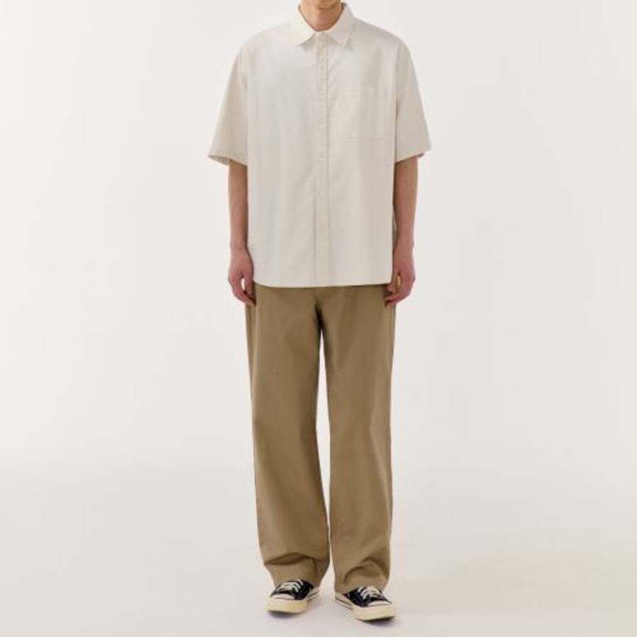 Relaxed Oxford Short Sleeve Shirt [Cream]