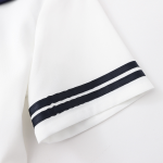 Мини-платье в стиле морской формы с бантом и короткими рукавами