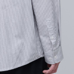 Striped Oversized Oxford Shirt [Gray Stripe]