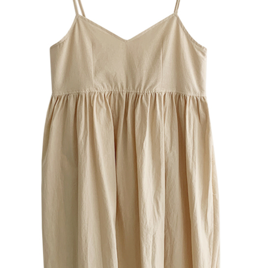 Льняной сарафан на тонких бретелях