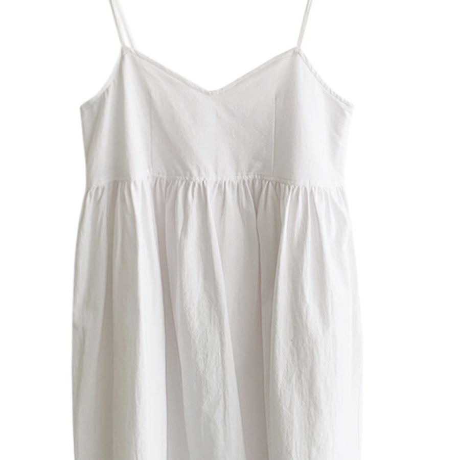 Льняной сарафан на тонких бретелях