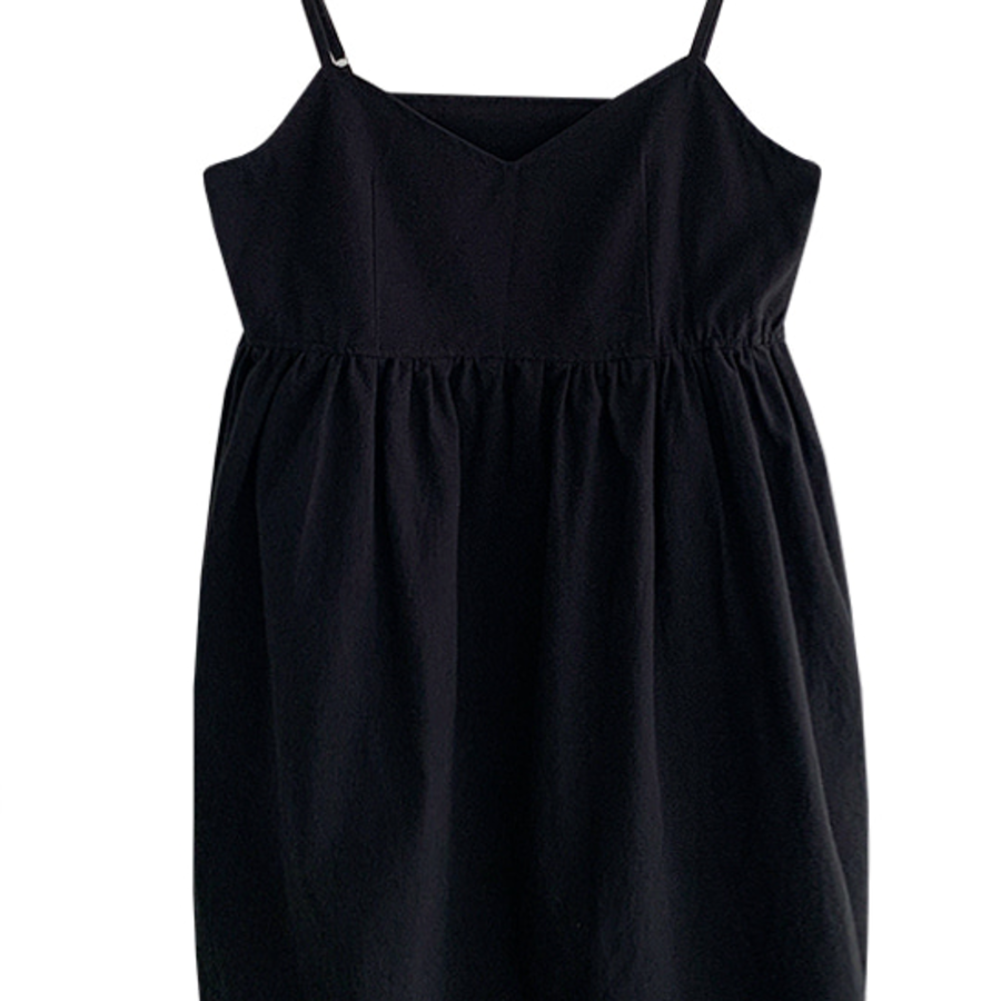 Льняной сарафан на тонких бретелях