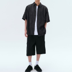 Relaxed Short Sleeve Denim Shirt [Black]