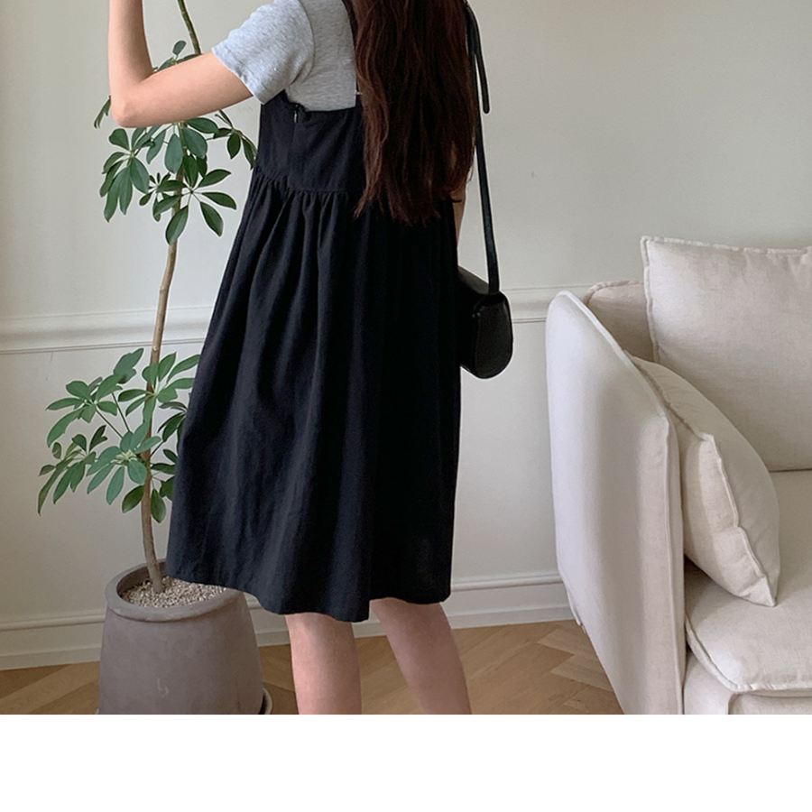 Льняной сарафан на тонких бретелях