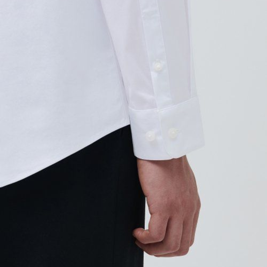 Hidden Button Dress Shirt [White]