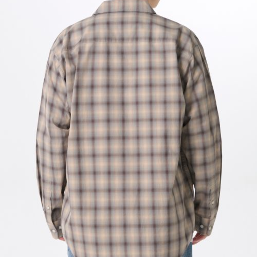 Relaxed Ombre Check Shirt 2 [Brown/Beige]