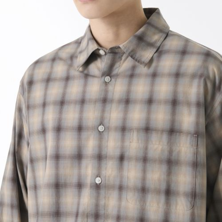 Relaxed Ombre Check Shirt 2 [Brown/Beige]