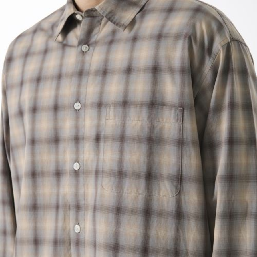 Relaxed Ombre Check Shirt 2 [Brown/Beige]