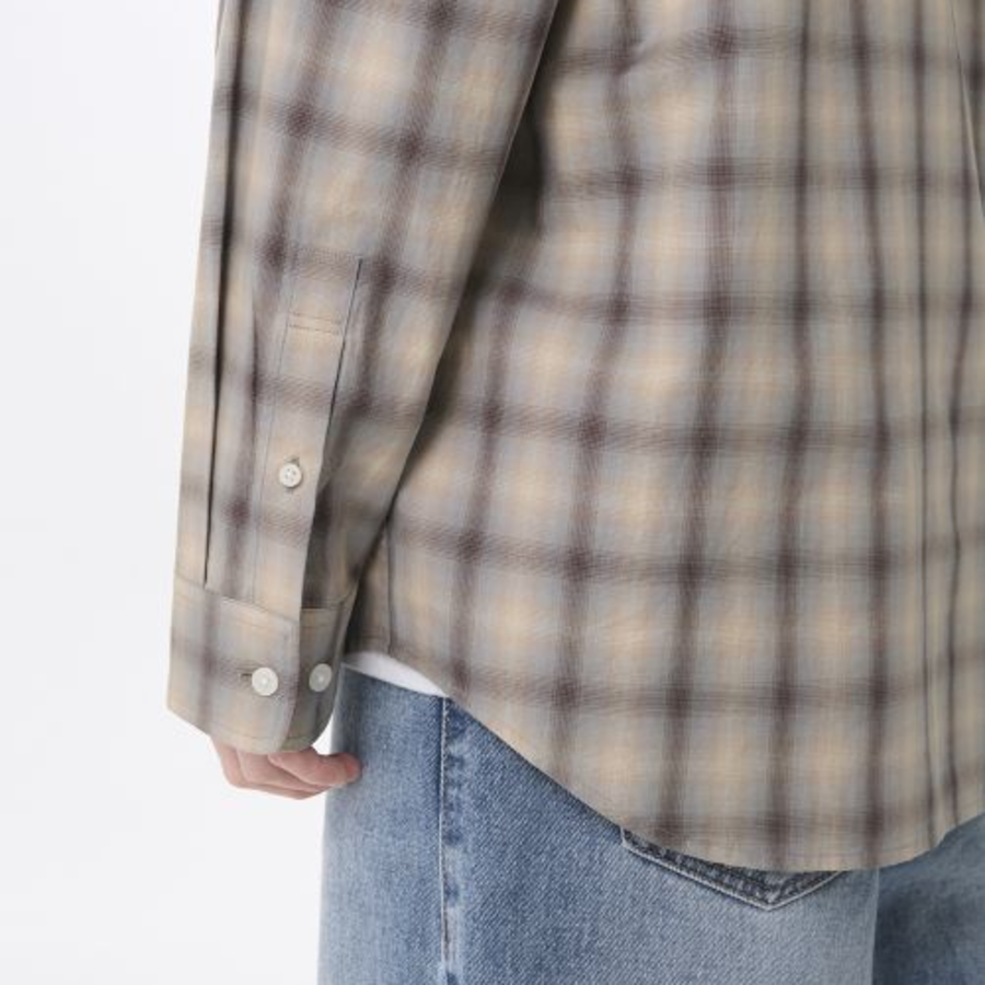 Relaxed Ombre Check Shirt 2 [Brown/Beige]