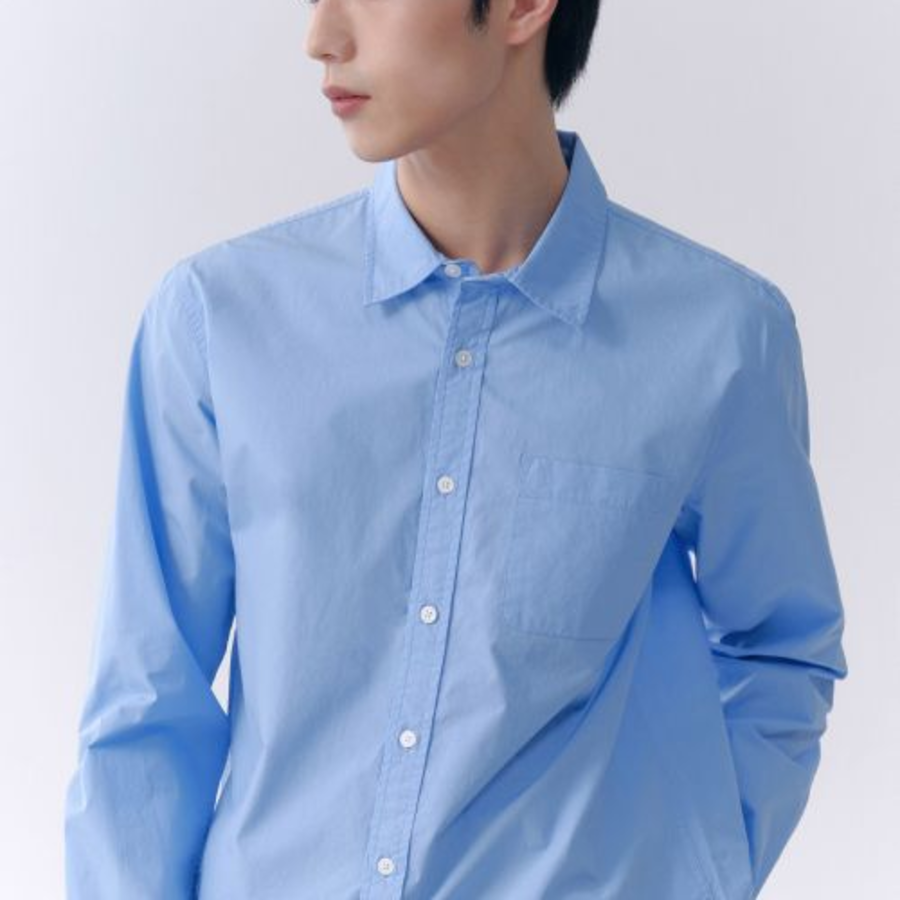 Basic Washed Poplin Shirt [Socks Blue]