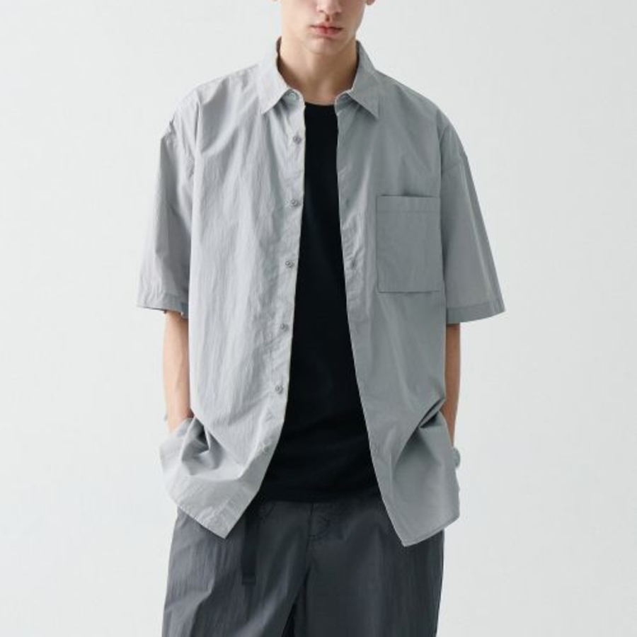 City Leisure CN Oversized Short Sleeve Shirt [Light Grey]