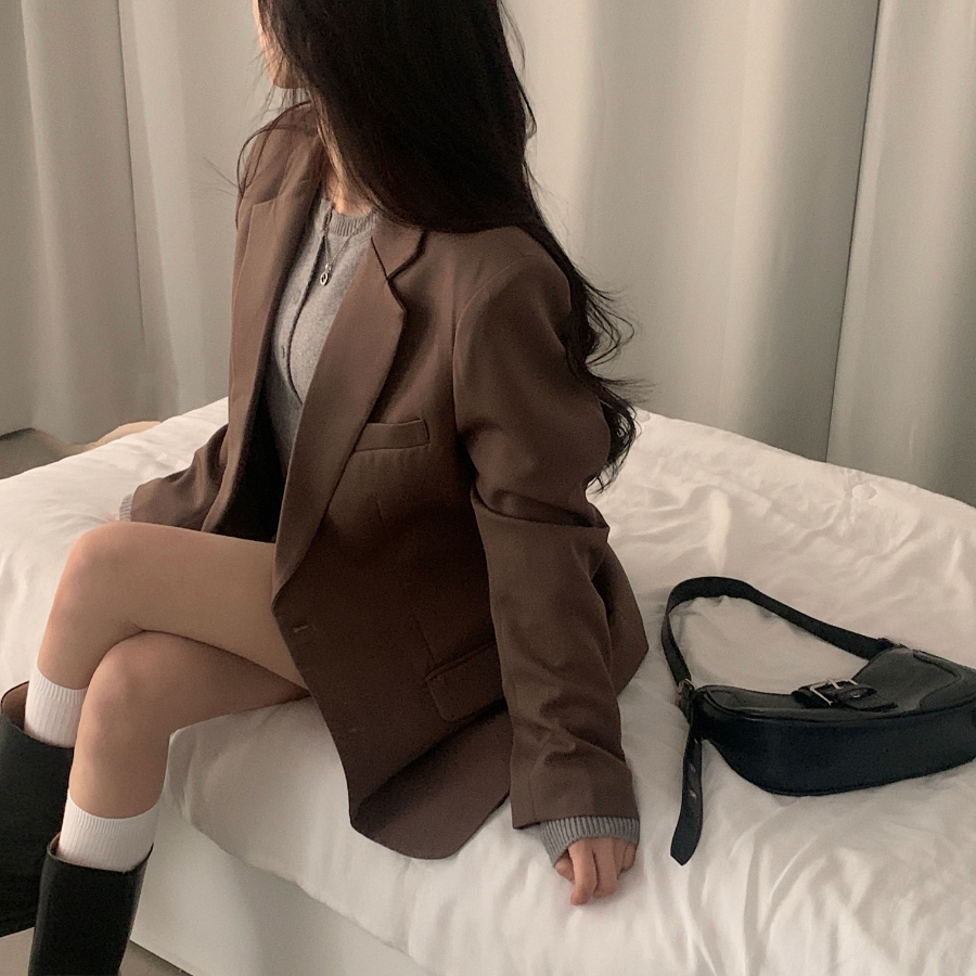 Nuts Two-Button Collar Oversized Jacket/Blazer