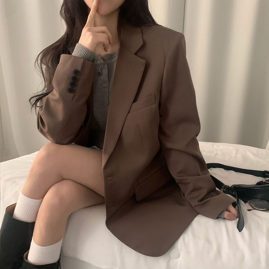 Nuts Two-Button Collar Oversized Jacket/Blazer